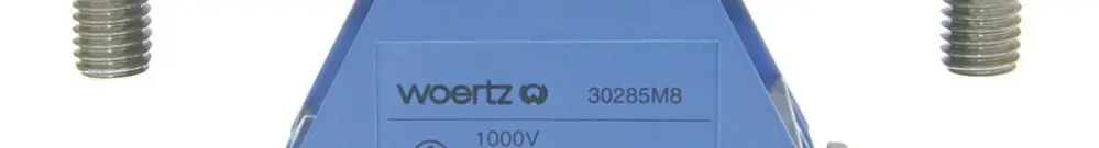 Morsetto di passaggio componibile Woertz 95mm² 232A 750V bullone 2×1 DIN 35mm bl 