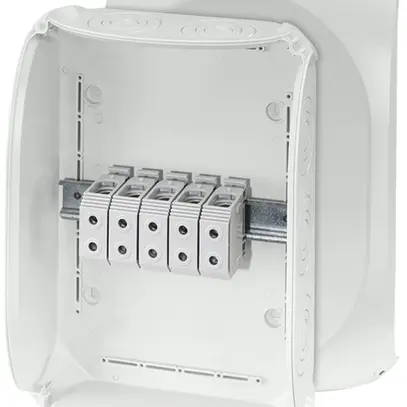Boîte de dérivation AP Hensel KF G avec bornes 5×50mm² gris 