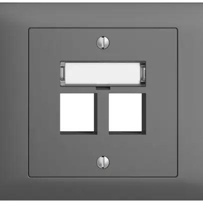 Kit de montage INC EDIZIOdue BKE, sortie droite 2×Keystone gris foncé 