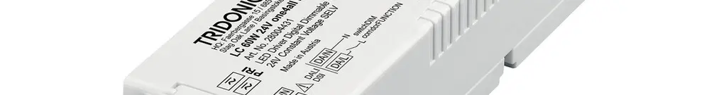 Alimentation LED Tridonic LC 6…60W 24V 49…288mA DALI DSI VAR 225×43×30mm 