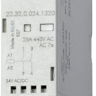 Contacteur AMD Finder 22.32, 230VUC, 1F+1O 25A/440VAC AgSnO2, LED 