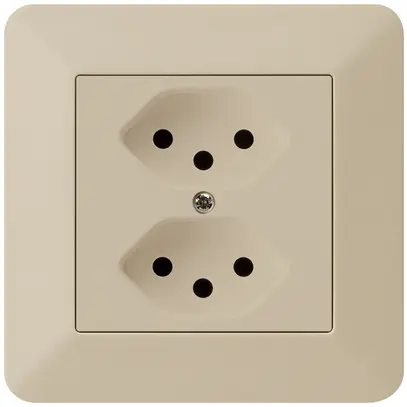Presa INC kallysto.trend 2×T13 beige con protezione bambini 