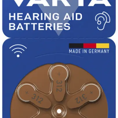 Knopfzelle Zink/Luft VARTA Hearing Aid 312, Blister à 6  Stück 