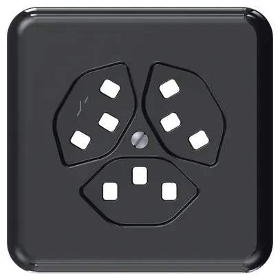 Placca di copertura CLASSIC per 3×T23/1 nero 