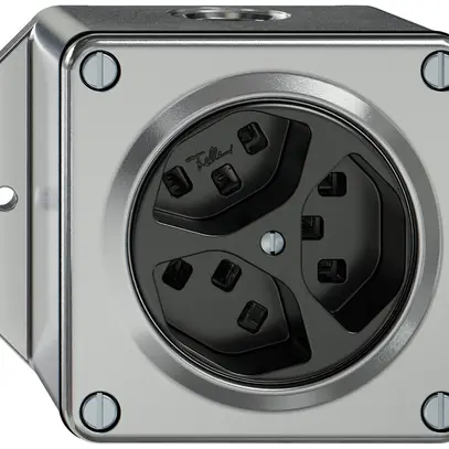 Presa AP ELEMENT 3×tipo 23 16A 250V IP20 alluminio 