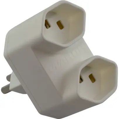 Spina di derivazione Warob 2×T23 bianco LNPE 250V 16A 