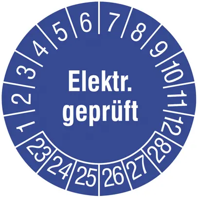 Targhetta di controllo CIMCO 108×Elektrisch geprüft 23 Ø20mm blu 