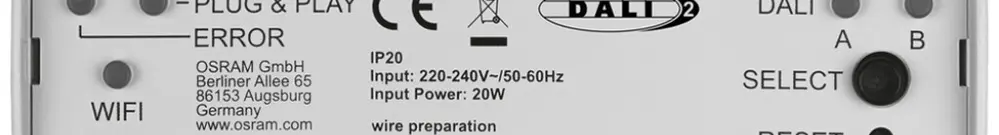 Apparecchio di comando AMD LEDVANCE 230V DALI PRO 2 IoT 6TE 106×91×62mm bianco 