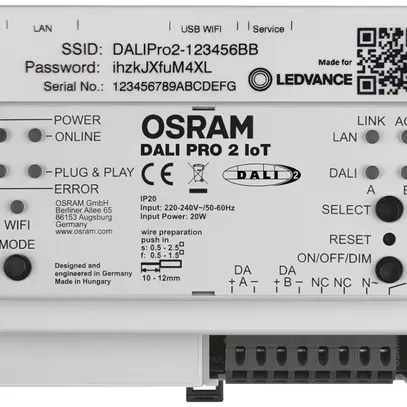 Apparecchio di comando AMD LEDVANCE 230V DALI PRO 2 IoT 6TE 106×91×62mm bianco 