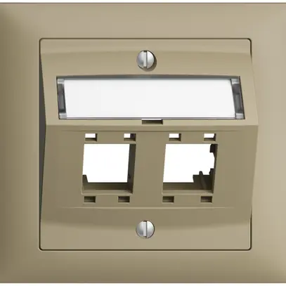 Kit montaggio INC EDIZIOdue FKE, con cappa di uscita obliqua, per 2×RJ45, sand 
