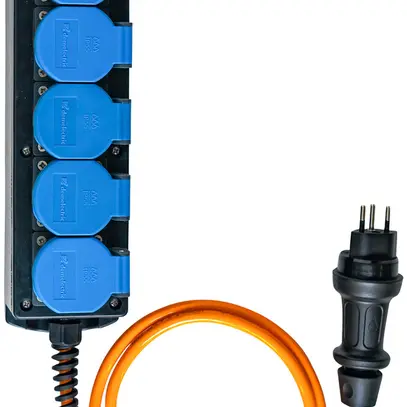 Stromverteiler DEM DB20393 16A 5×T13 2m 3×1.5mm² Stecker T12 