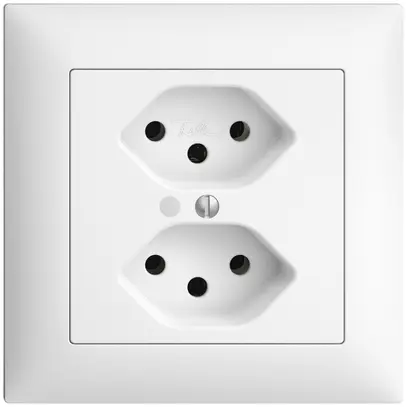 Presa INC EDIZIOdue 2×T13 bianco, con LED verde 
