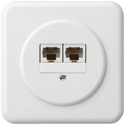 Scatola di raccordo INC basico 2×RJ45u separato bianco 