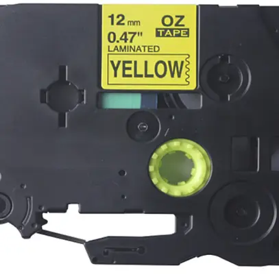 Cassetta nastro compatibile con OZE-631, 12mm×8m, giallo/nero 
