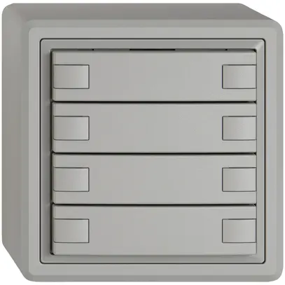 Poussoir universel AP EDIZIO.liv UNI SNAPFIX® s.LED 8× comm.1T grc 
