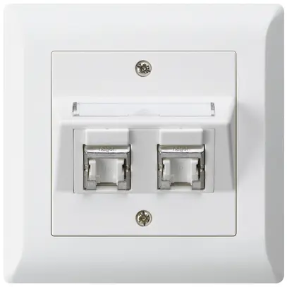 Prise ENC kallysto.line C cat.6 2RJ45/s blanc 