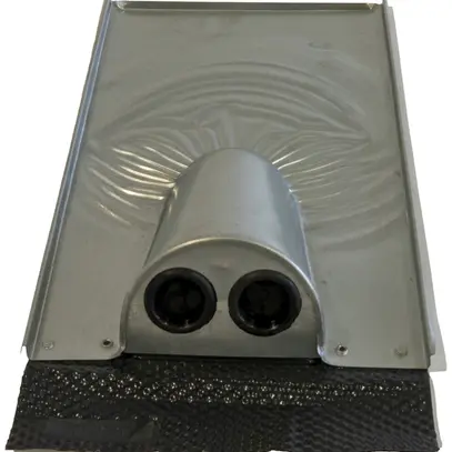 Tegola passante Plica Typ Ron verticale 10°…45° ac.zinc.caldo 460×275×100mm 2pz 