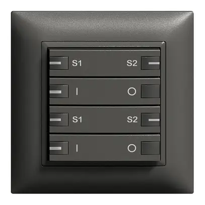Poussoir ENC ZEP ON-OFF scène 2c/4t avec LED EDIZIOdue noir 