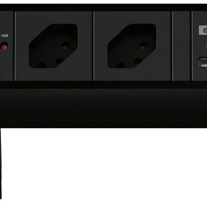 Presa multipla MH SUPRA 2×T13 2×USB-A/C 10/15W 0.3m nero 