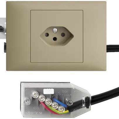 Prise INC EDIZIOdue T13 L1 sand 45…69mm pour câble plat Technofil 