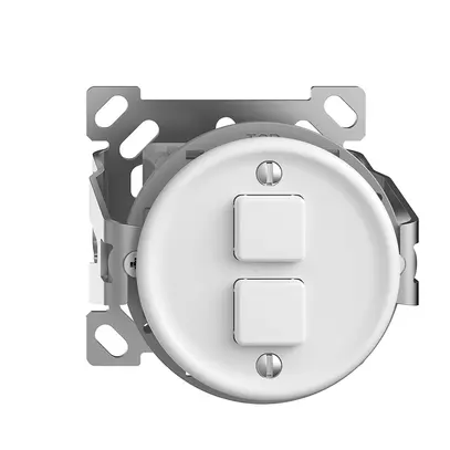 Tasto KNX AP STANDARDdue 2×con LED RGB, sensore temperatura, bianco, senza cappa 