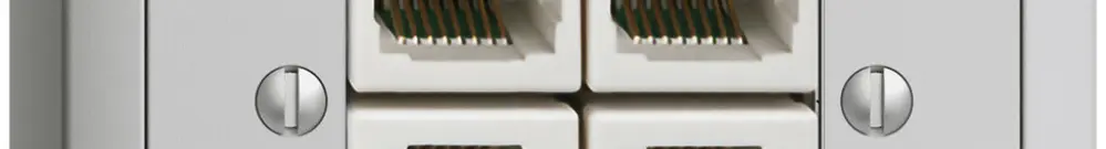 AP-Dose 4×RJ45/u 4P getr. EDIZIOdue hellgrau ITplus 