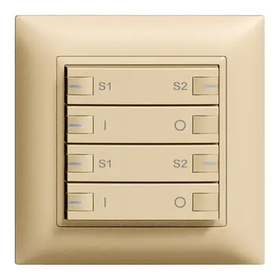 Poussoir ENC ZEP ON-OFF scène 2c/4t avec LED EDIZIOdue sand 