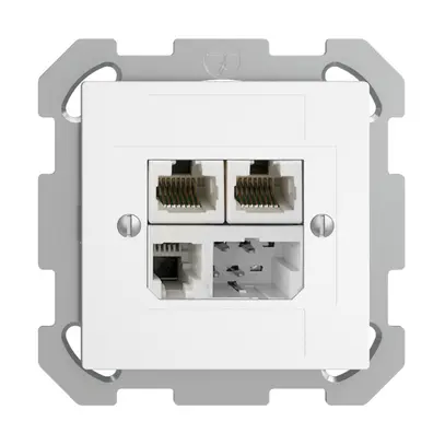 Scatola INC T+T/2×RJ45/RJ11/u ADSL ITplus EDIZIOdue bianco 