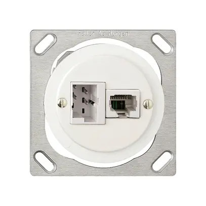 Scatola di raccordo INS JKE 1TT,1RJ45 bianco 