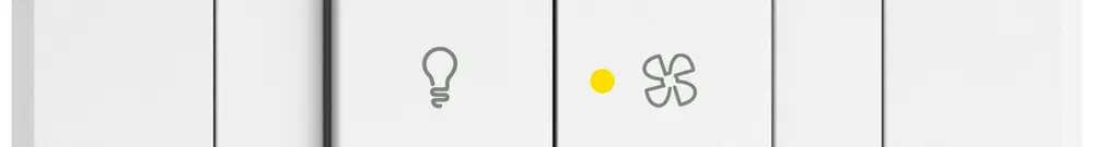 Interruttore a pulsante lum.INC EDIZIO.liv SNAPFIX® luce&venti 3/3/1L KS gi bi 