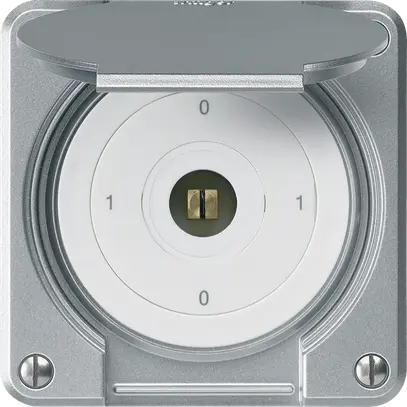 Interrupteur à clé carrée ENC robusto IP55 avec clapet S0/2P aluminium combi 
