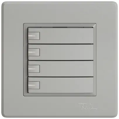 Poussoir KNX RGB ENC EDIZIO.liv SNAPFIX® capteur temp.RGB-LED 4× comm.1T grc 