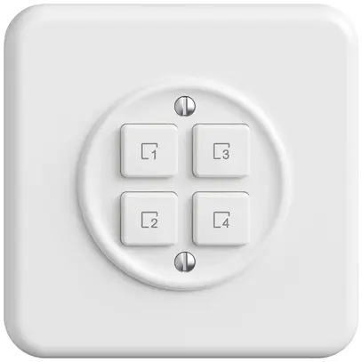 Poussoir scènes ENC STANDARDdue Wiser SNAPFIX® 4 scènes 4 touches bc 