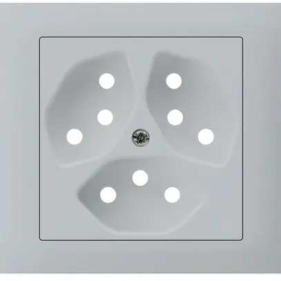 Kit frontale INS Hager kallysto per presa G3 3×T13 telaio innesto grigio chiaro 