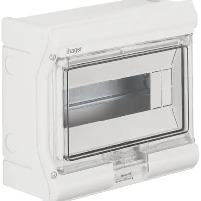 Distributore AP Hager vector 1-fila 10UM IP65 237×210×114mm senza entrata 