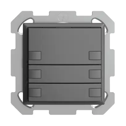 Poussoir ENC KNX 3× EDIZIOdue gris foncé RGB sans LED 