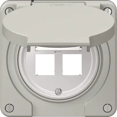 Kit di montaggio Feller freenet N.CO, per uscita diritta, doppio, grigio chiaro 