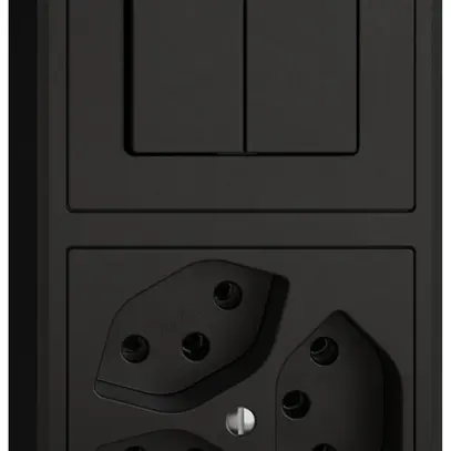 Combinazione AP EDIZIO.liv SNAPFIX® 2×1 140×74mm schema 1/3+3/1L+3×T13 nero 