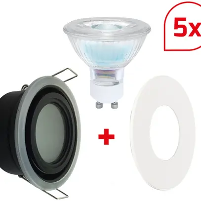 Spot LED INC DOTLUX MULTI GU10 6W 410lm 3000K IP65 MB VAR blanc jeu de 5 