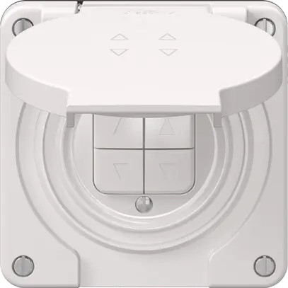 Interrupteur pour stores NEVO N.CO 2-canal, profondeur 18 mm, 87×87 mm, blanc 