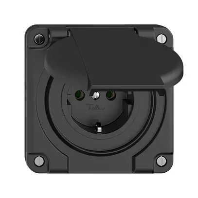 Presa SCHUKO FH N.CO 16A, 250VAC, L+N+PE nero 