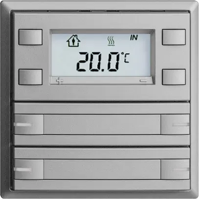 Poussoir RTH ENC KNX 4× EDIZIOdue F silver, avec pap.+LED RGB 