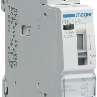 Contattore AMD Hager ERC 230VAC 1 chiusura 0 apertura 25A 1UM 