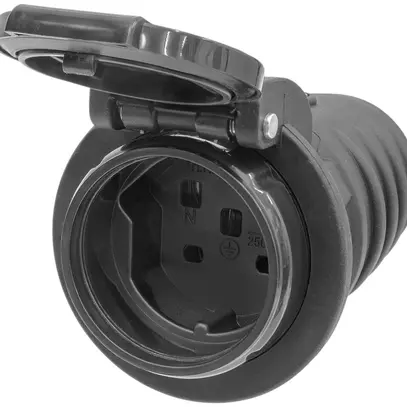 Prise mobile Steffen T25 IP55 16A 400V, noir/couvercle noir 