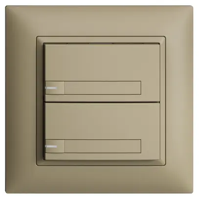 UP-KNX-Taster RGB EDUE FMI, 250mW, m.RGB-LED, m.Papier., 2×Taste, 1×Tastenb., sa 