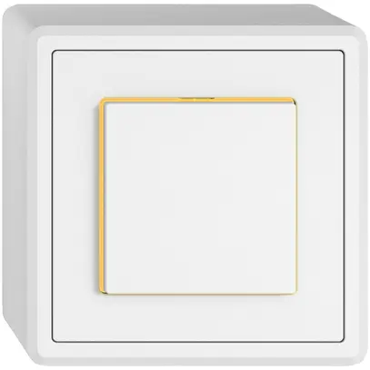 Contact à poussoir AP EDIZIO.liv SNAPFIX® ARL/1P éclairage latéral jaune bc 
