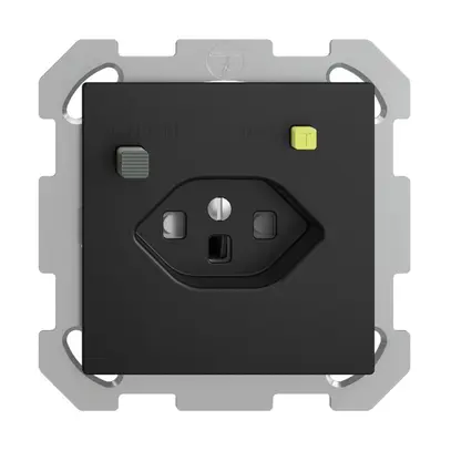 Presa INC EDIZIOdue T23 FI 30mA FM, shutter nero 