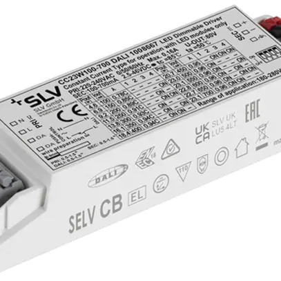 Alimentation LED SLV 4.6…23.1W 60V 100…700mA DALI 103.4×30×21mm 