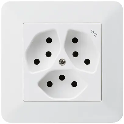Presa INC kallysto.trend 3×T13 bianco con protezione bambini 
