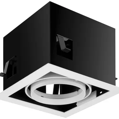 Einbaugehäuse LUDOSPOT 111 SQUARE CARDAN MONO, EB 180×180mm, weiss/schwarz 